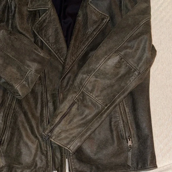 Lucky Brand Men's Dark Brown Leather Jacket